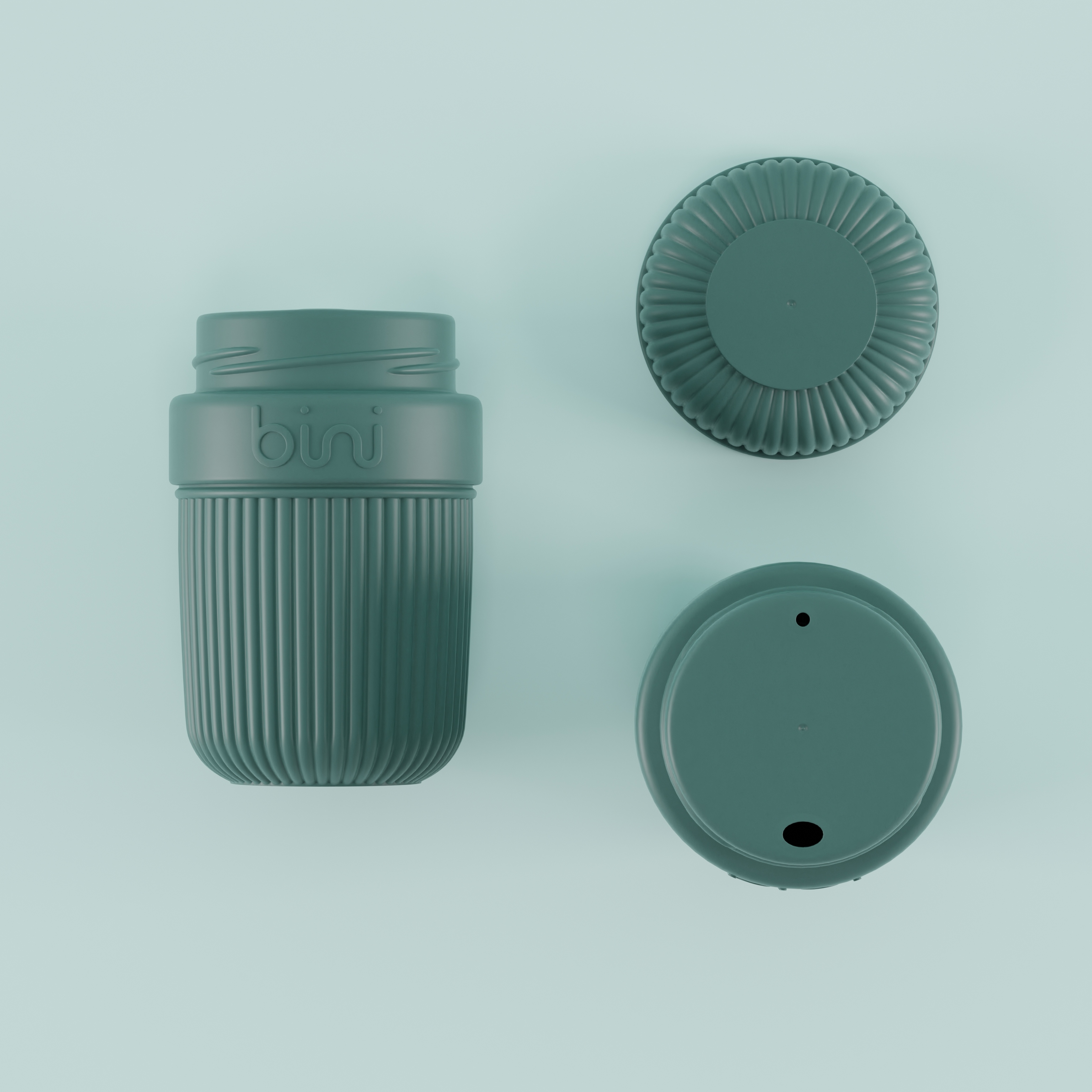 Mug nomade hermétique 350 ml – Binimug Vert foncé